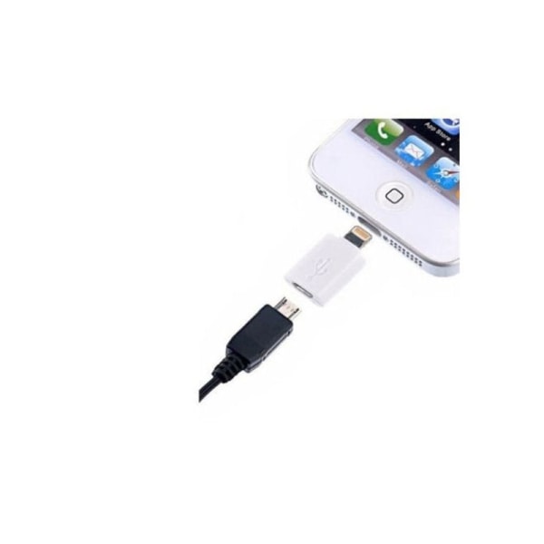 Adapterkontakt USB-Micro (hona) till Lightning (hane) Vit