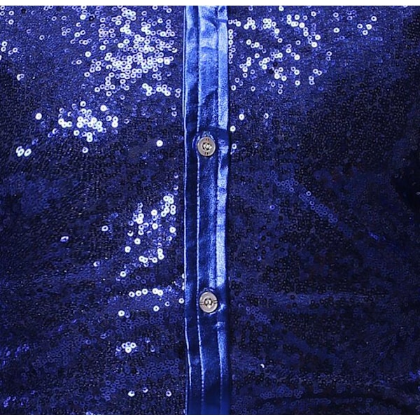 Långärmad paljettskjorta för herr för fest blue blue L