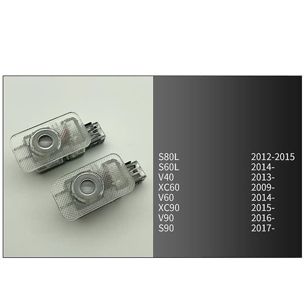 2 stk. Rd bildørslys til Volvo Rdesign Xc90 Xc60 Xc40 V90 S90 V40 V60 S60 S80 Volvo Courtesy Light Rdesign Logoome Light