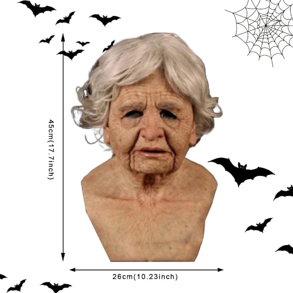 Latexmask för Halloween, gubbe Dekor Realistiska masker C