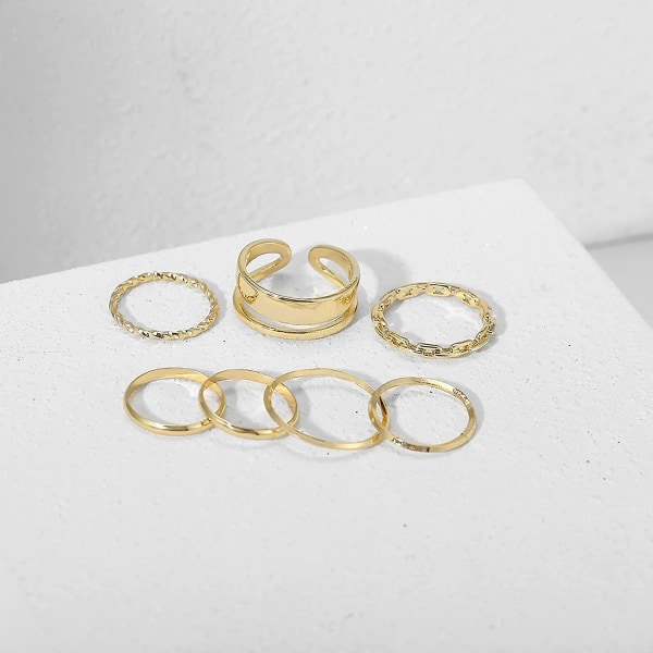 Boho Guld Stapelbara Ringar För Kvinnor Guld Knuckle Ringar Set Enkla Stjärna Måne Blomma Ringar Fo