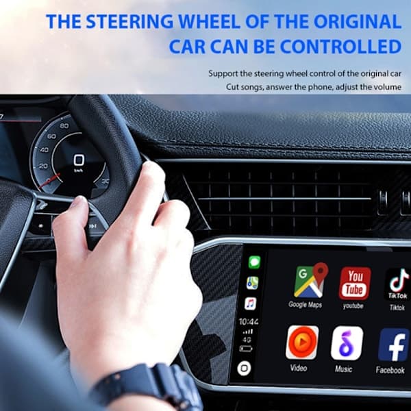 2-i-1 trådløs CarPlay og Android Auto-adapter