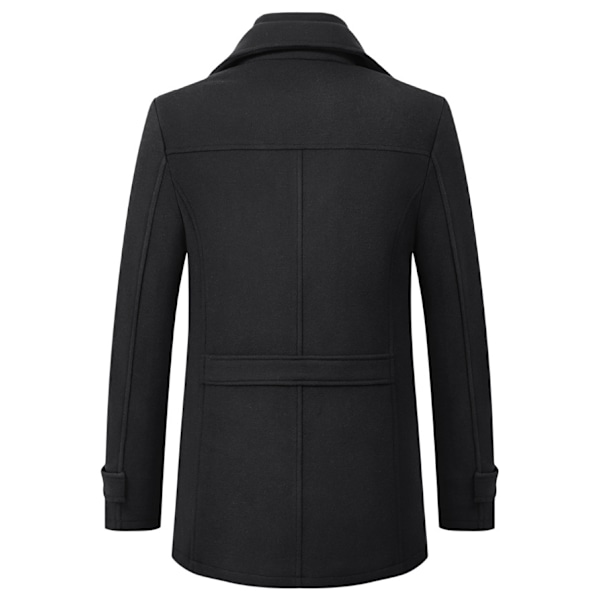 HERR Ullrock Höst och Vinter Dubbel Krage Ullrock Krage Tjock Ullrock Lång Jacka black black xl