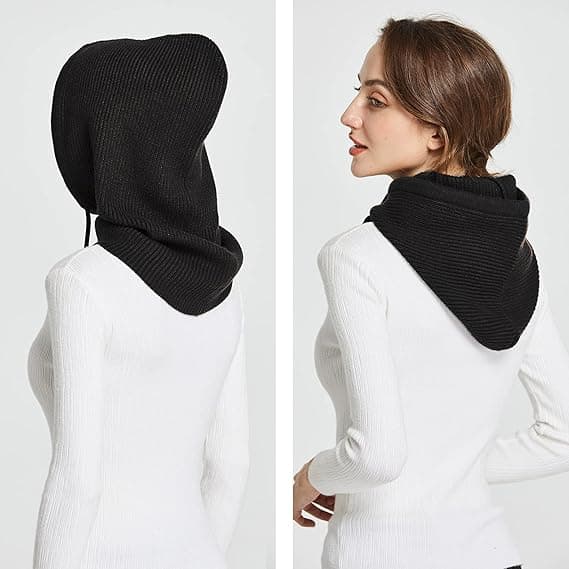 Vinterhattar för kvinnor, varm huvudscarf för kvinnor, stickad balaklava
