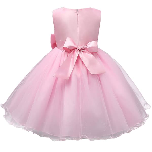 Festkjole: Blomstermønster & Stor Sløjfe Pink Pink one size