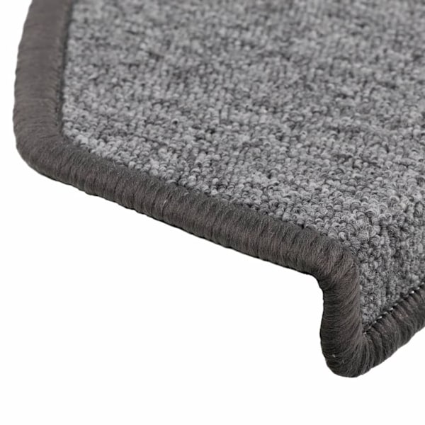 15 stk. Trappetrinmåtter mørkegrå 65x24x4 cm Grey grå