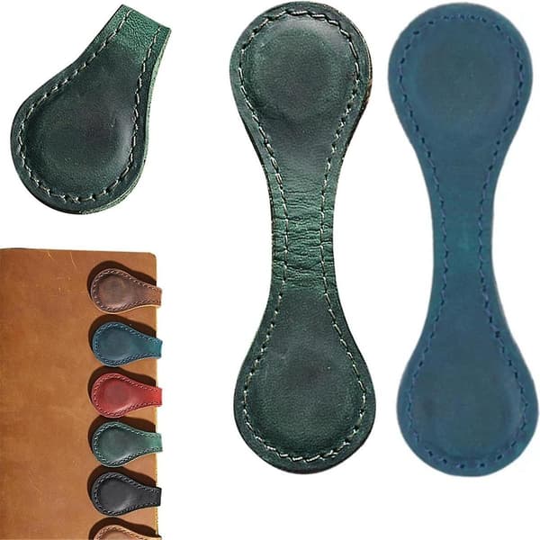 Läder Magnetisk Bokmärke, Retro Bokmärkeshållare, Present till Bokälskare, Läder Magnetisk Bokmärke (brun+kaffe)