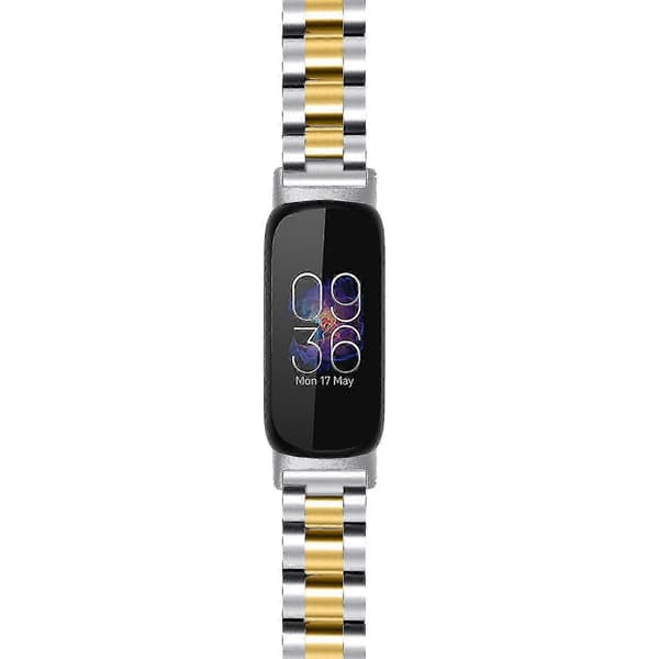 Armbånd til Fitbit Inspire 3 Rustfrit Stål 3 Perler Erstatningsarmbånd til Smartwatch Silver Gold