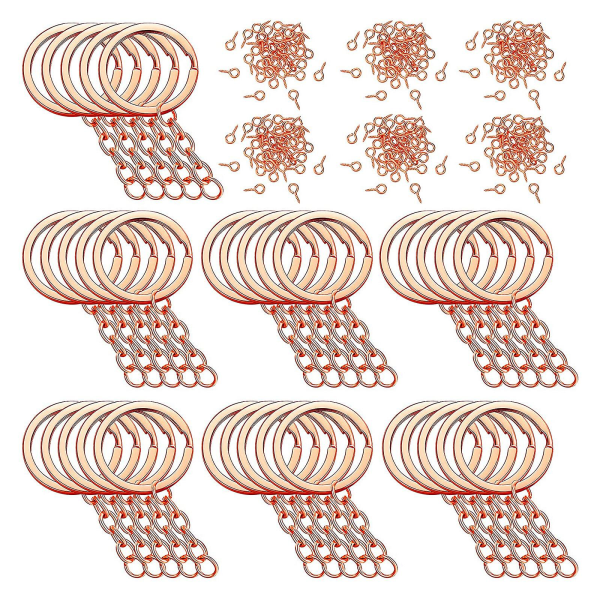 250 st Nyckelringsringar med Öppna Ringar och Skruvöglor i Bulk för Resin DIY-hantverk Rose gold