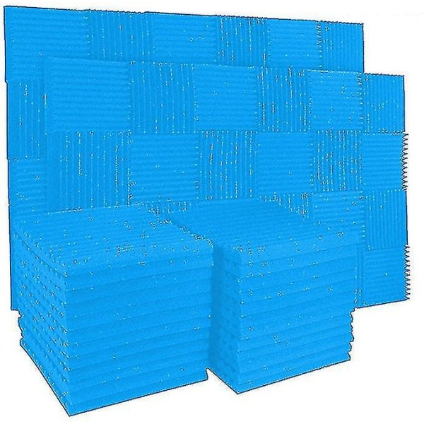 12/24-pack Akustiska Skumpaneler Ljudisoleringspaneler Inspelningsstudio Blue 24Pcs