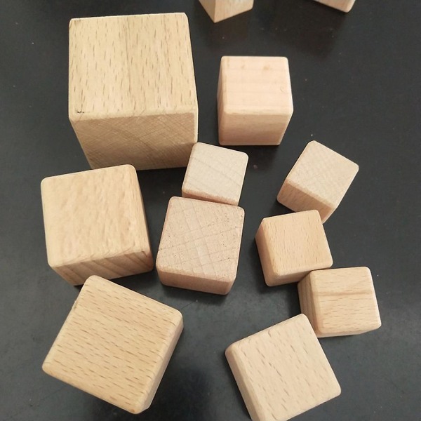 Praktisk förmåga Träblock Pedagogisk Leksak Set 10 Stycken Rounded corners 3.5CM