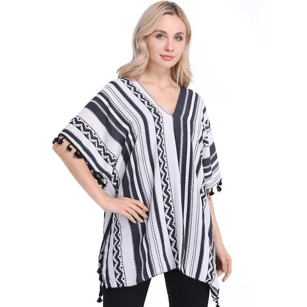 Chiffon Poncho Kaftan Sjal Med Dusk Åpen Front Cardigan For Dame