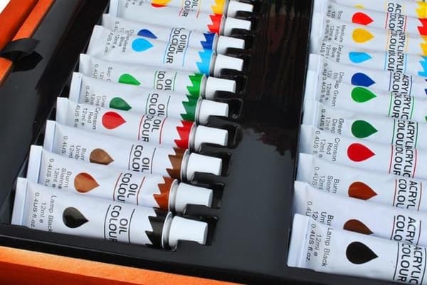 Taiteilijatarvikesetti Salkussa - 174 osaa - Öljy-, vesiväri- & akryylimaalit Multicolor multifärg