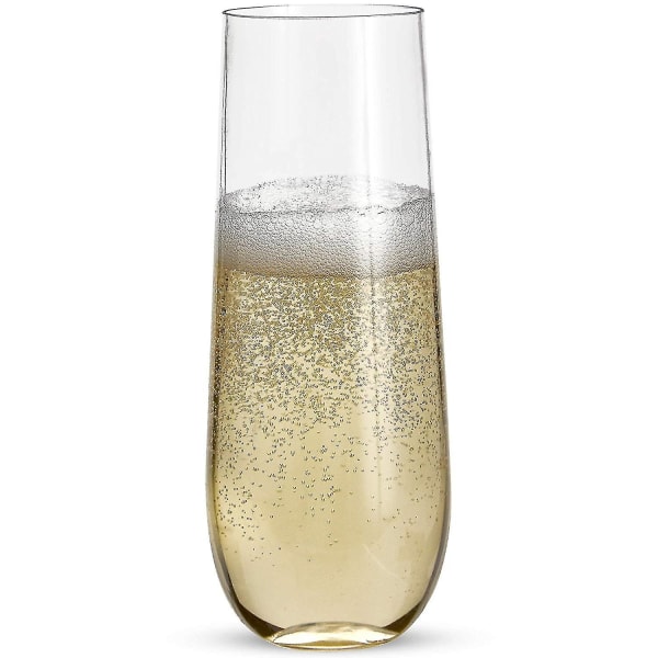 24 stamlösa champagneflöjter i plast - 9 champagneglas i plast klara okrossbara rostat bröd