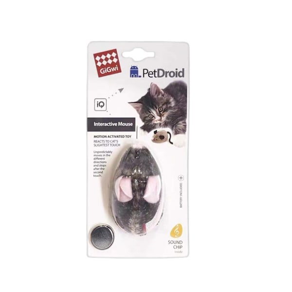 Interaktiv katt leksak automatisk rörlig mus med realistiskt pip mus leksak, cirka 8,5*4cm/3,3*1,5 tum i längd