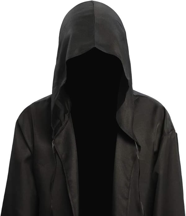 Kappe med hette, halloween-kappe, vampyr, rollespill, kappedrakt, voksen, jedi