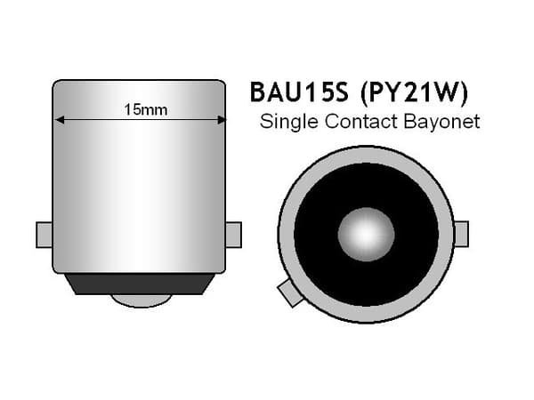 Bau15s 6000K Canbus LED-lamper bremselys ryggelys 12v 1156 Silver grey Silvergrå