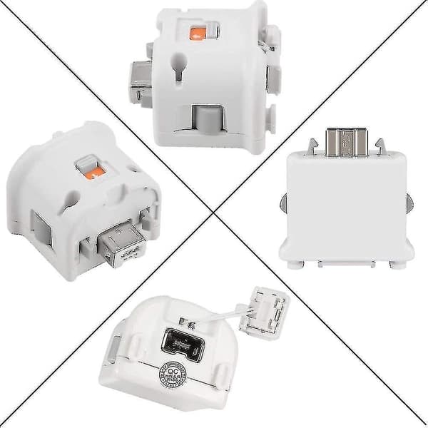 2 Motion Plus Adapter Sensor til Wii Remote Controller, Motion Plus Adaptor Accelerator Erstatning til Wii Motion Plus Adapter White