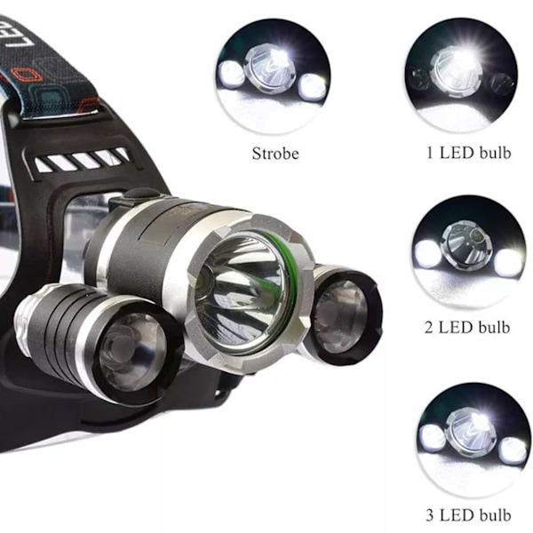 Genopladelig 30W LED Pandelampe sort black