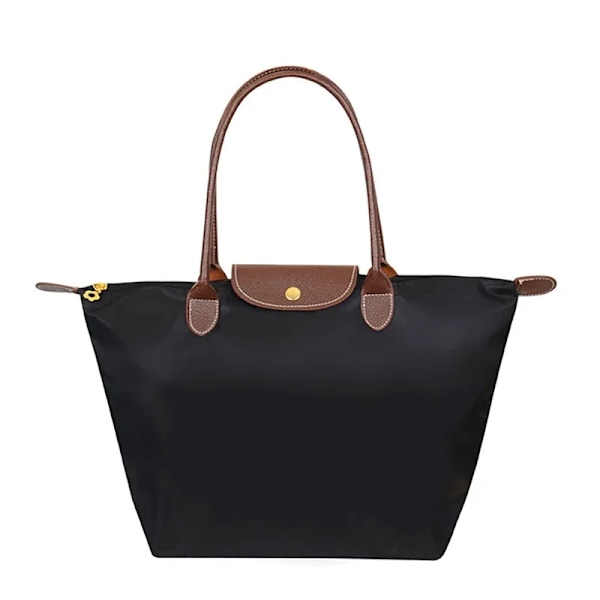 Mammaväskor Nylon Shopping Oxford-tyg En axel Vikbar förvaring Fyrkantig Vattentät Beach Baby Care Bag Handväska Till mamma Presenter Black-M