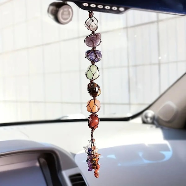 7 Chakra Healing Crystal Hangings Natural Quartz Crystal Gemston