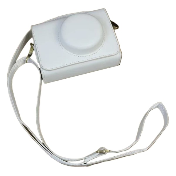 Kameraväska för Sony Zv-1 / Zv-1 Ii / Zv-1f Pu case med axelrem, White