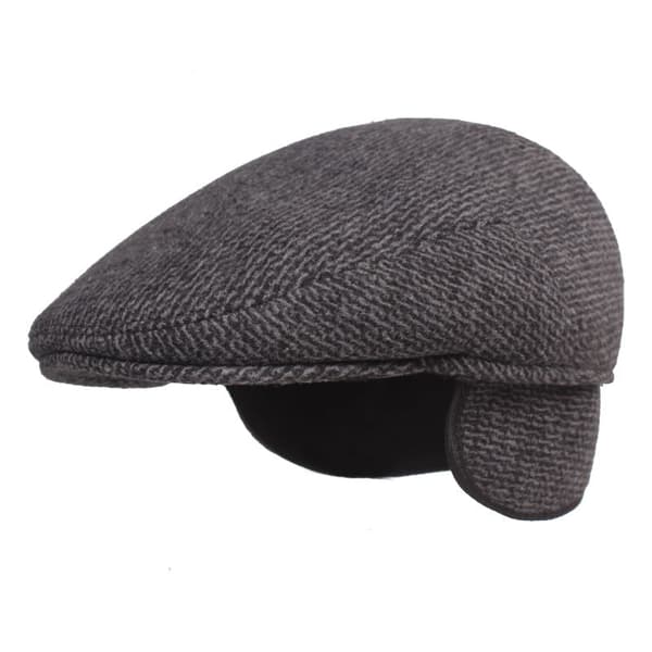 Basker Middelaldrende og eldre Basker Fortykket øreklaffer Peaked Cap Retro Advance Hatter Herrehatt Lys grå Light gray L