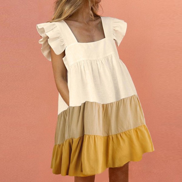 Eleganta sommarklänningar för damer med mjukt premiummaterial för hemmakontorskläder Apricot Apricot 2XL