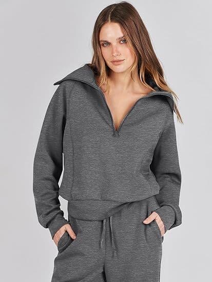 Dam 2-delad träningsdräkt Set, Rymlig Loungewear, Spårningsdräkt Grey Grey XL