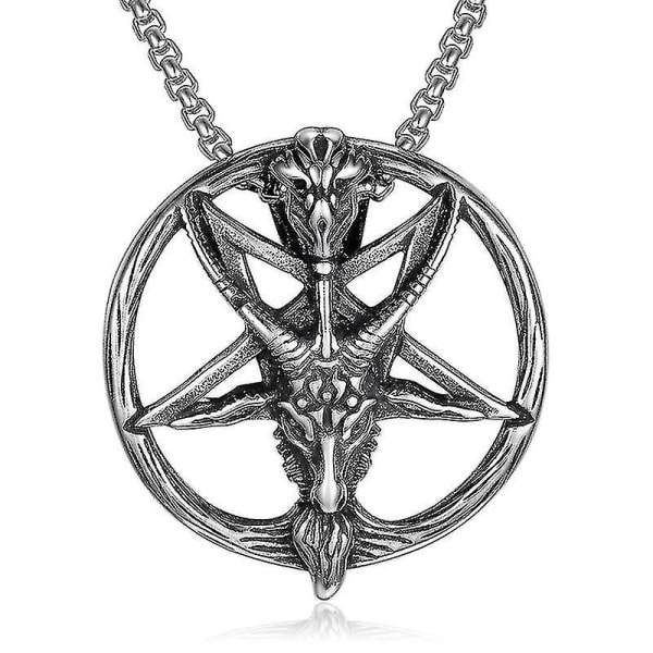 Sataniska svavelkorshalsband, guldpläterade sataniska kyrkans smycken, alkemisk symbol för Su