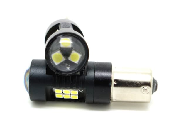Bau15s 6000K Canbus led-lamput jarruvaloihin ja peruutusvaloihin 12v 1156 Silver grey Silvergrå