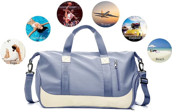 Sportbag med skofack og våtfack, unisex Blue