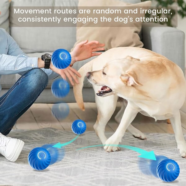 Interaktiv hundboll, liten hundboll, smart leksaksboll, automatisk hundleksak, interaktiv bollleksak, USB 360 graders självrotation Orange