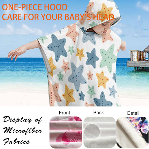 Barnens Huvad Handduk, Strand Cartoon Badrock, Barnens Huvad Handduk, Poncho Huvad Handduk, Barnens Strand Handduk med Huva, Barnens Poncho Handduk