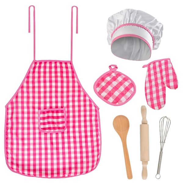 Kockkläder för Barn - 7-delar - Förkläde & Kockmössa m.m Multicolor multifärg