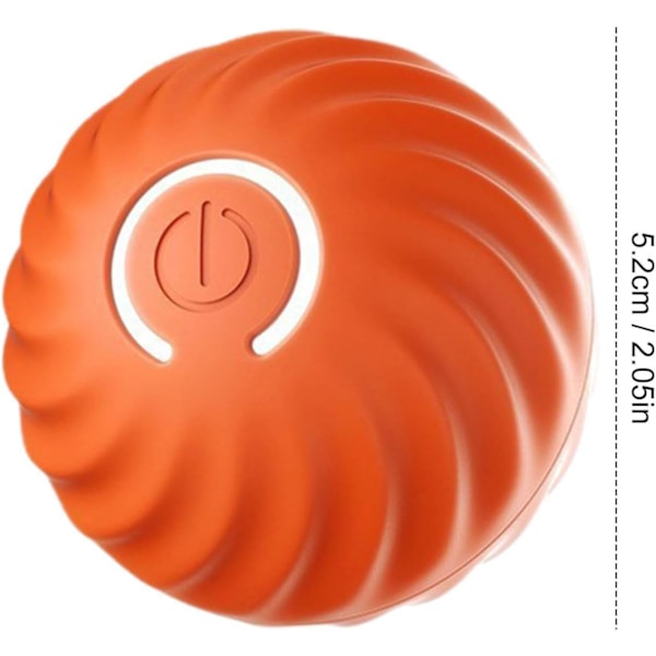 Interaktiv hundboll, liten hundboll, smart leksaksboll, automatisk hundleksak, interaktiv bollleksak, USB 360 graders självrotation Orange