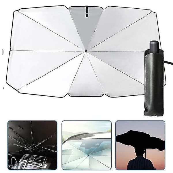 Foldable Car Windshield Sun Shade Umbrella, Protect Vehicle From Uv Sun And Heat 79 x 145 cm