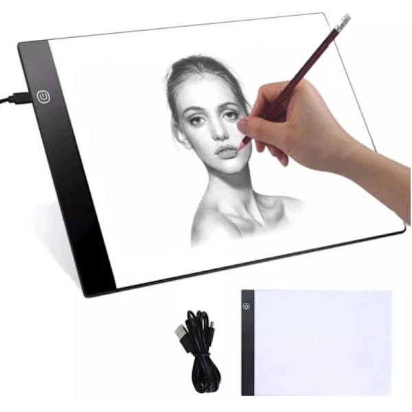 A4 LED kopieringsbord ritbord skrivbord animationsteckning kolpapper ritning - med skalpanel