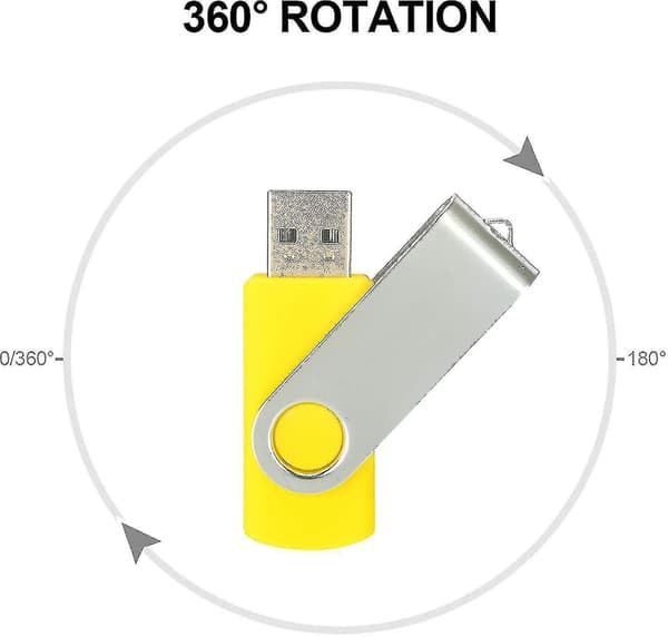 10-pack USB-minnen 2.0 - Vridbart minne - Fällbart lagringsutrymme - Hoppdisk - Zip-enhet - hy 10 Pack Yellow 10 Pack Yellow 32GB