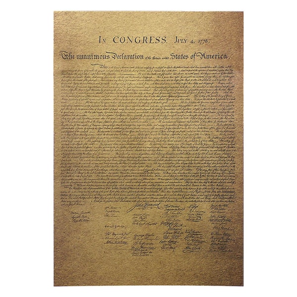Vintage Retro Kraftpapper Affisch Deklaration av Självständighet Pla