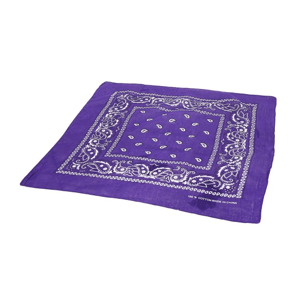 Lila bandanascarf med svartvitt mönster på båda sidor (lila)