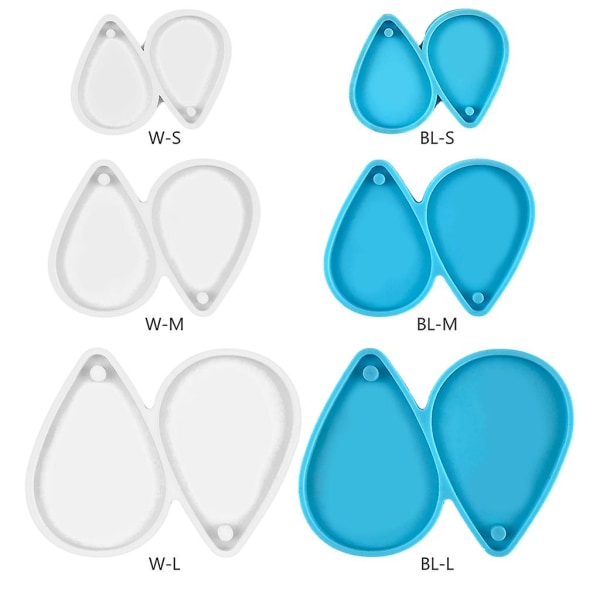 Vattendroppeformade örhängen mögel tårform harts silikon nyckelring White L