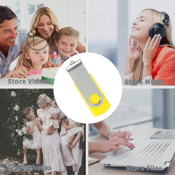 10-pack USB-minnen 2.0 - Vridbart minne - Fällbart lagringsutrymme - Hoppdisk - Zip-enhet - hy 10 Pack Yellow 10 Pack Yellow 32GB