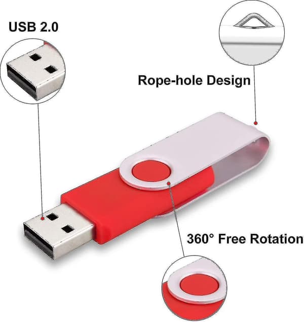 10-pack USB-minnen 2.0 - Vridbart minne - Hoppa enhet - Zip-enhet - hy 10 Pack Red 10 Pack Red 16GB