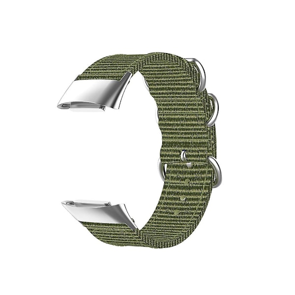 Nylon Armband Rem Svettsäker Bälte Andningsbar Justerbart Band Green Silver connector