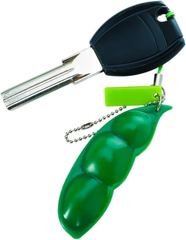 6 stk. Squeeze Beans Nøkkelring Fidget Leker Squishy Pea Pod Stressleke Gi Barn Moro Reduser Angst og Stress