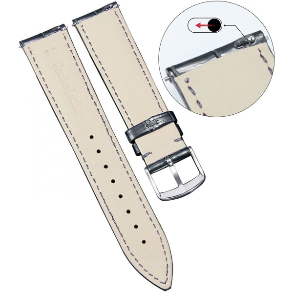 Aveki Genuine Leather Replacement Watch Band Multicolor Vattentät för män kvinnor, G-svart