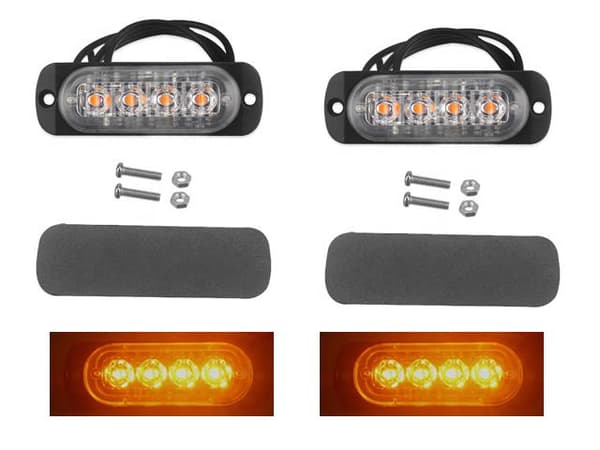 Markeringslys blinklys oransje LED-lamper 2-pakning 12V 24V LED Orange Orange