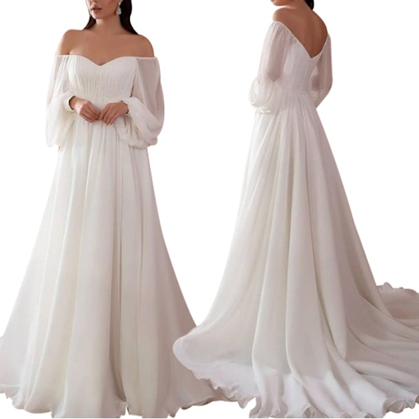 Off Shoulder Bodycon Maxi långklänning för kvinnor S