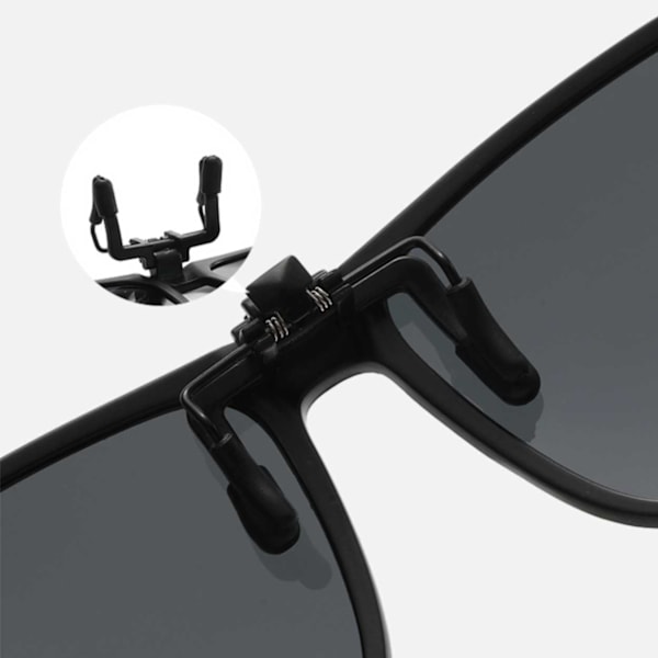 Oppfellbare Solbriller Clip-On Sølv Speilglass silver